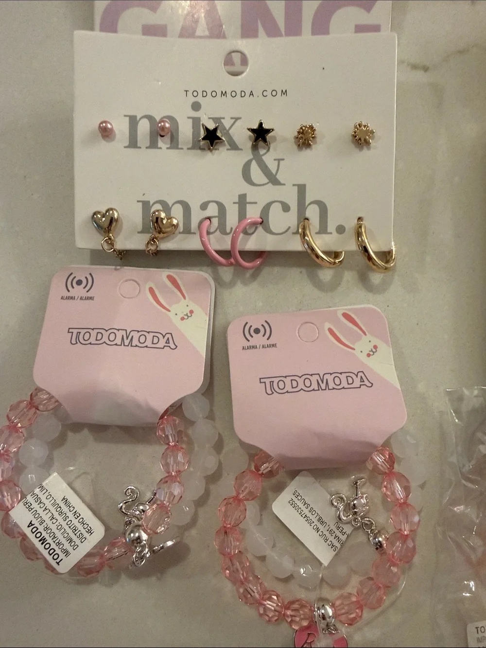 Assorted Pink & Blue Girls' Jewelry Set (Bracelets, Necklaces, Earrings)